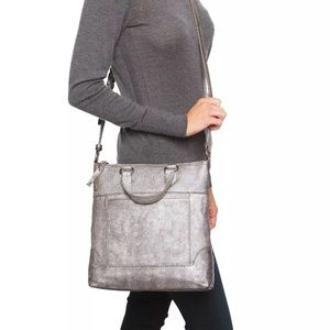 FRYE Melissa Small Tote Crossbody silver bag
